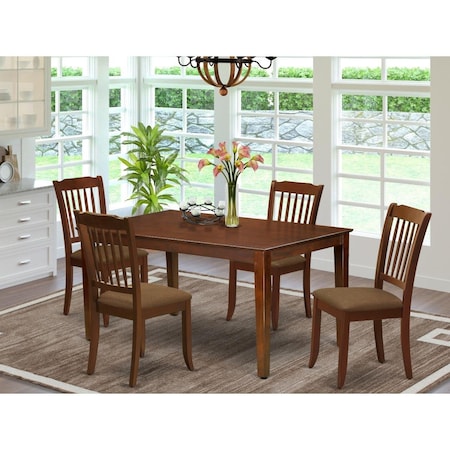 East West Furniture 5 Piece Capri Dining Set - Mahogany CADA5-MAH-C
